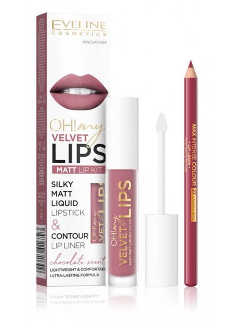 Folyékony rúzs + ceruza, Oh! My velvet lips 13, Eveline Cosmetics