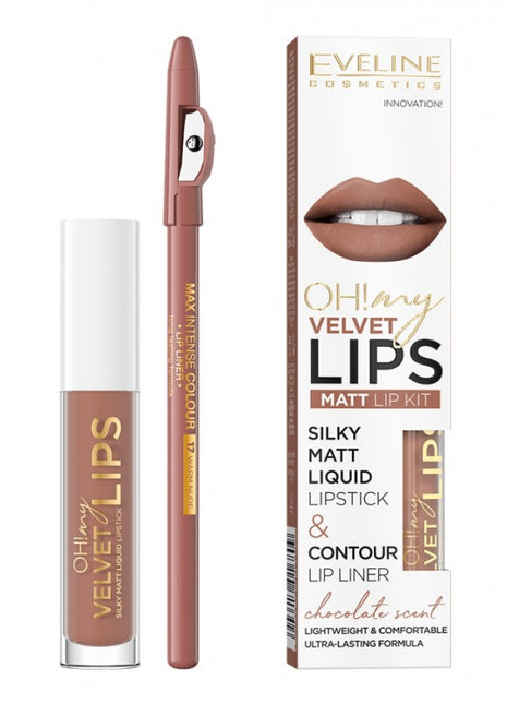 Folyékony rúzs + ceruza, Oh! My velvet lips 14, Eveline Cosmetics