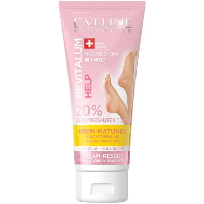 Crema pentru picioare extrem de aspre cu 20% ceramide +uree revitalum Help Eveline